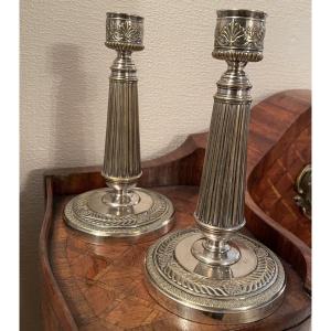 Pair Of Small Silver Candlesticks 