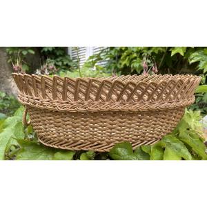 Art Populaire, petit panier à laine tressé
