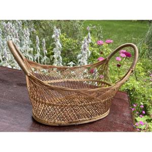 Folk Art Woven Basket 