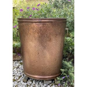 Porte parapluie en cuivre pieds griffe 