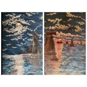 Embroidery: Sunset Or Moonlight In The China Sea 