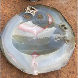 Cendrier ou Vide Poche en agate Bleue 