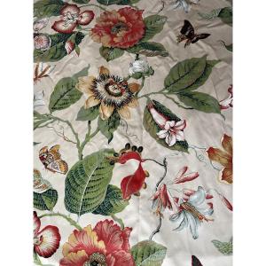 Pair Of Double Curtains With Butterflies And Passionflower 