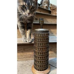 Lampe rouleau d’imprimerie , motifs coeur , epoque Restauration 