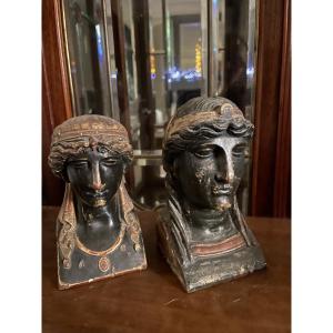 Les deux décors bois sculpté époque Empire 