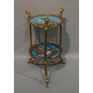 Athénienne en bronze doré et émaux cloisonnés 