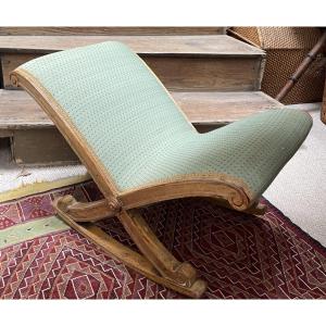 Tabouret de pied en bois doré 