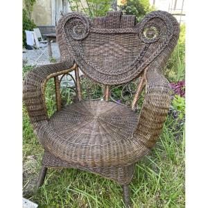 Dlg Woven Wicker Armchair By Perret Vibert