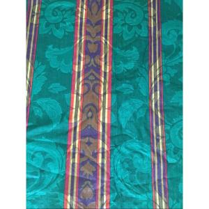 The Pair Of Curtains With Green Background
