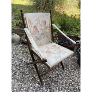 PETITE CHAISE PLIANTE EN BOIS FAÇON BAMBOU D’ÉPOQUE NAPOLÉON III