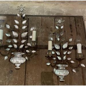 Pair Of Wall Sconces, Known As "à La Marguerite," From The Baguès House