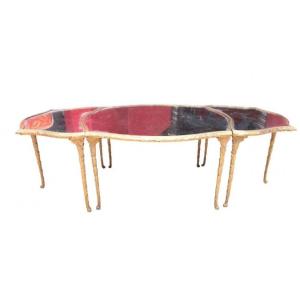Bronze Coffee Table With Palm Tree Design By Attr Maison Baguès, Circa 1950–70