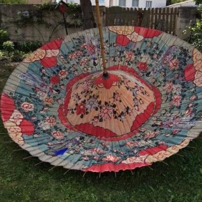 Very Large Parasol Painted Or Umbrella, Japan XIXth