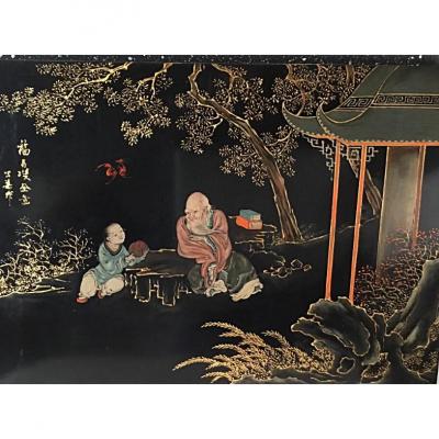 Painted Lacquer Panel, China, Early Twentieth