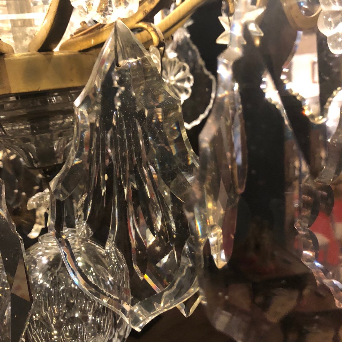Large Louis XV Cage Chandelier In Cut Crystal Mid-nineteenth Time-photo-4