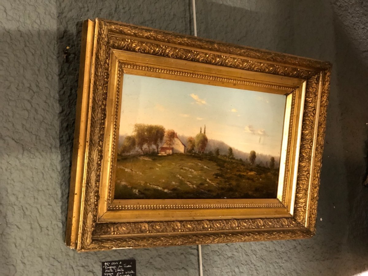 Oil/canvas: Jura Landscape XIX Eme Century-photo-2