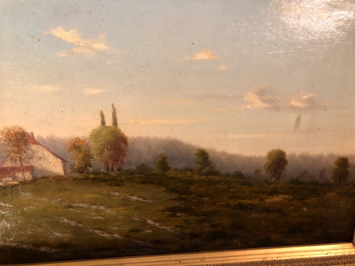 Oil/canvas: Jura Landscape XIX Eme Century-photo-4