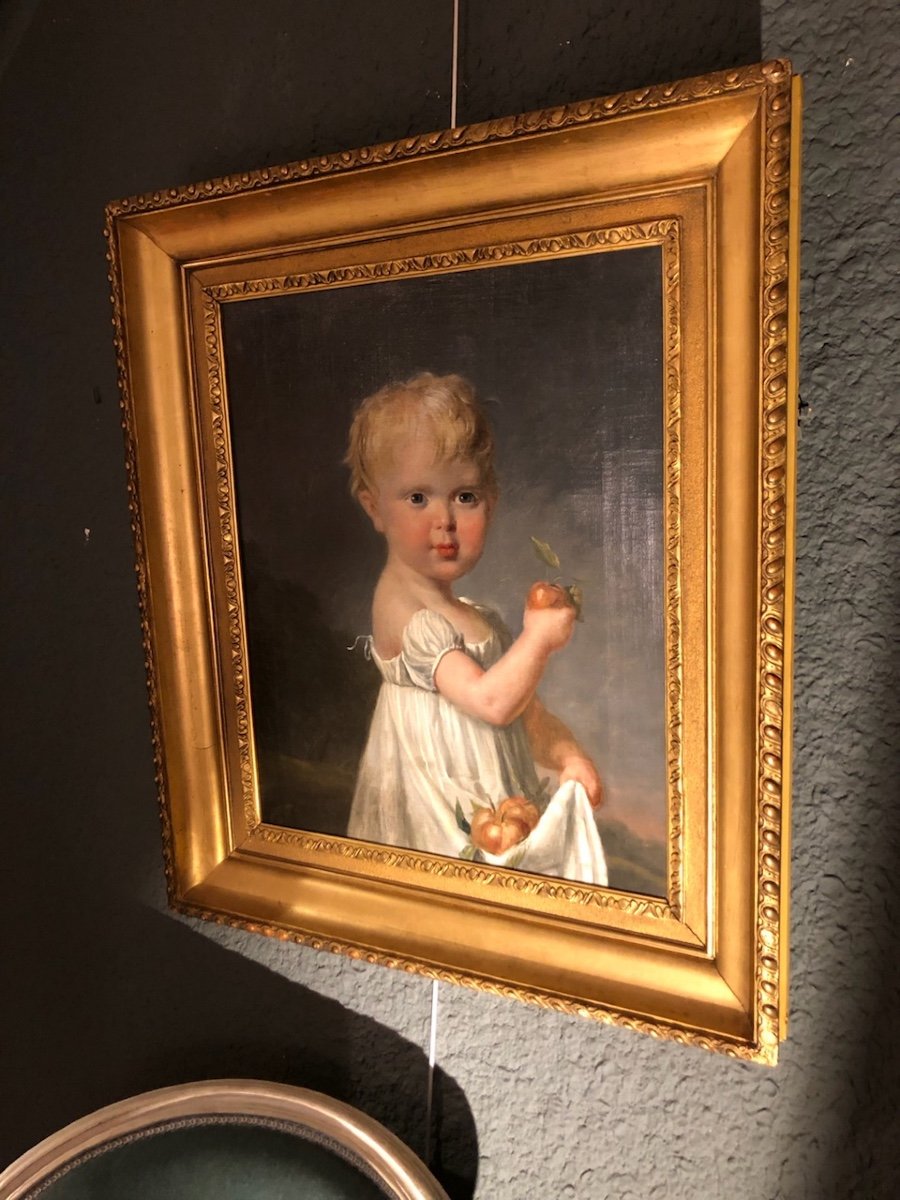 Portrait D’un Enfant , Ecole Française fin XVIII éme ( Directoire ) début XIX eme siècle.          Bonjour -photo-3