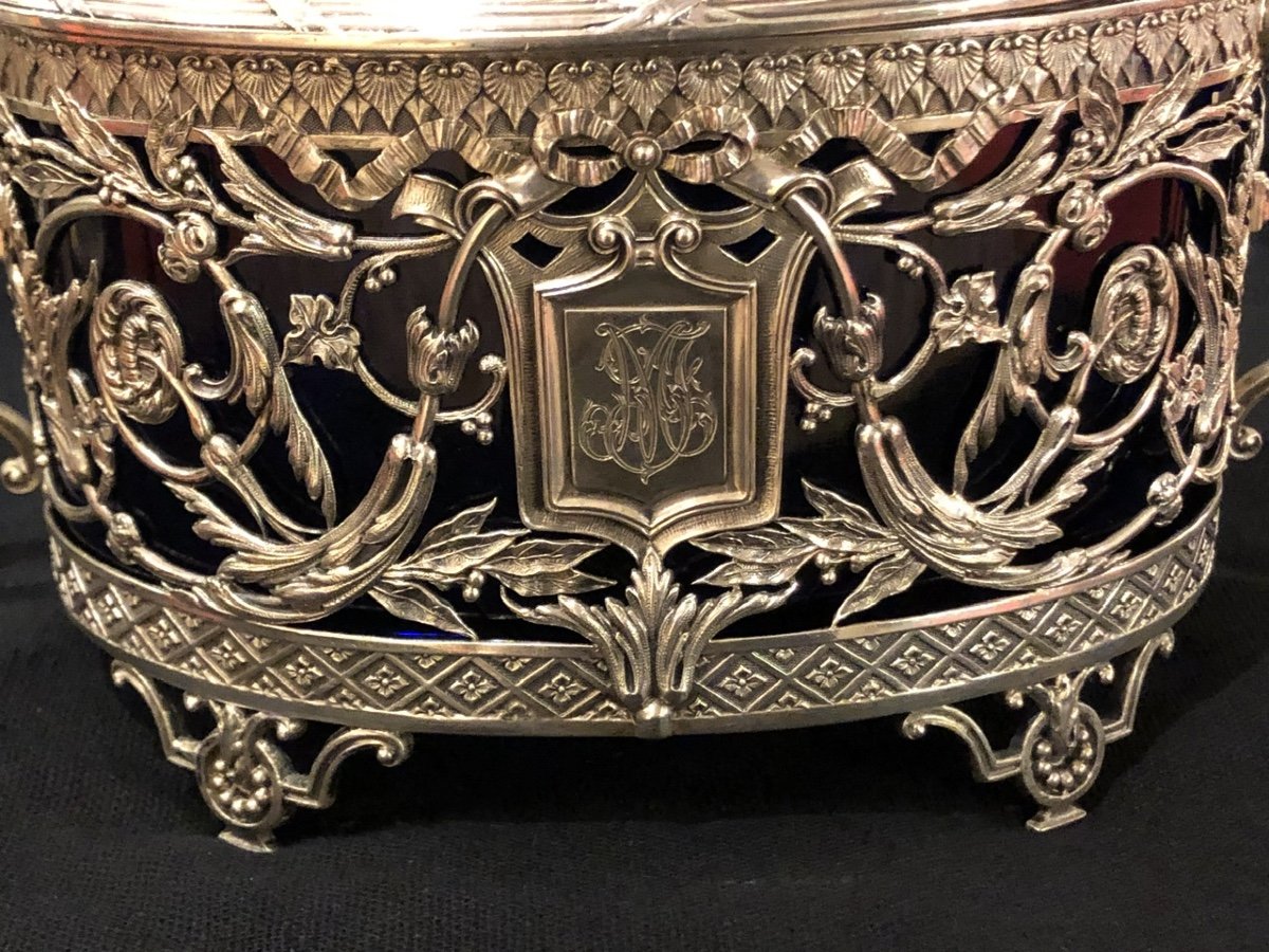 A.m.tallois Et Mainz - Oval Box In Sterling Silver - Minerva Period 19th-photo-3