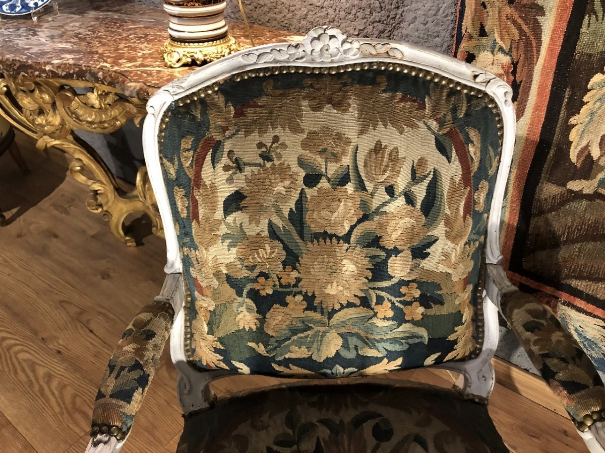 Paire De Fauteuils à La Reine époque Louis XV Estampillés Blanchard Sylvain Nicolas -photo-3