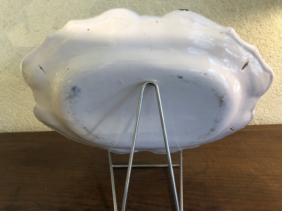 Large Oblong Earthenware Dish From Moustiers (clérissy) XVIII Eme -photo-3