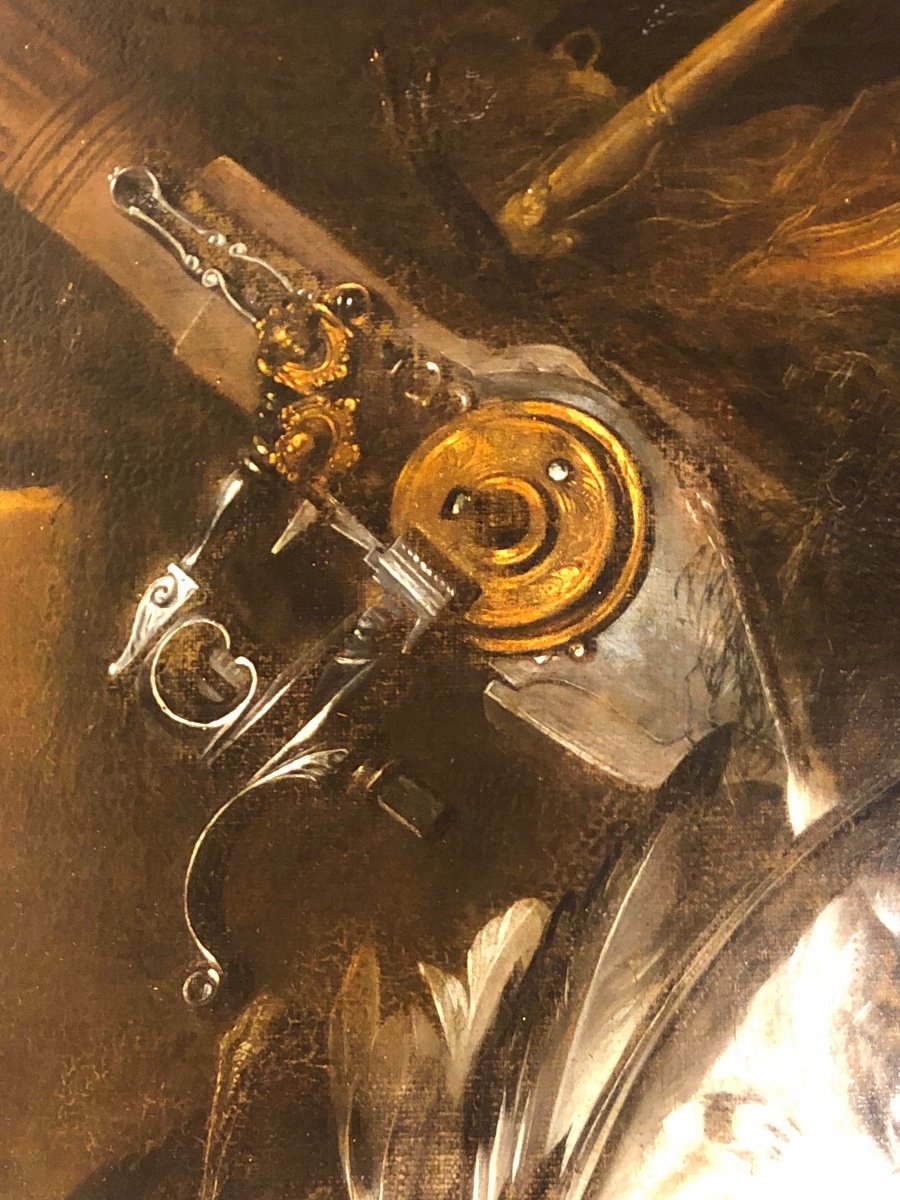 "still Life With Woodcock, Rifle And Roses" French School Of The Early 19th Century -photo-2