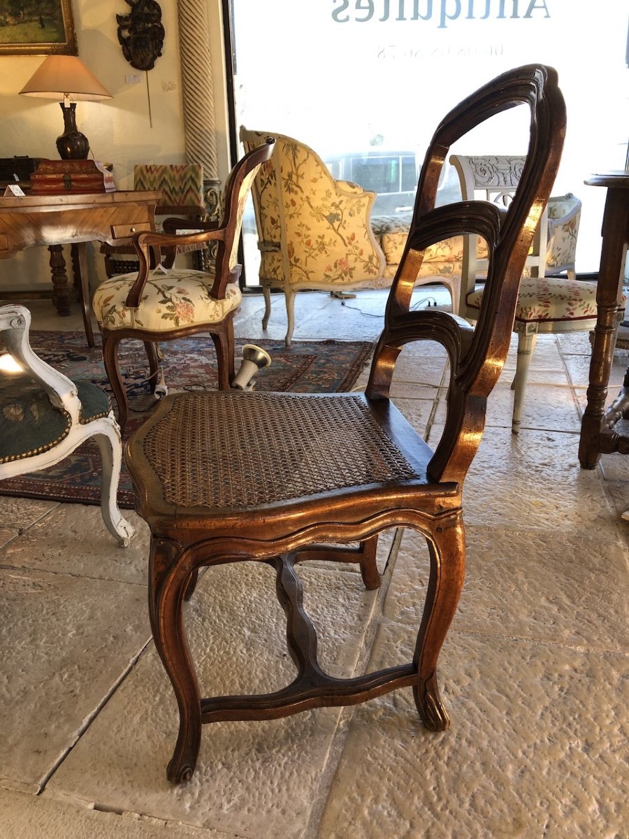 Nogaret Pierre (1718-1771) Pair Of Caned Walnut Chairs Stamped 18th Century-photo-2