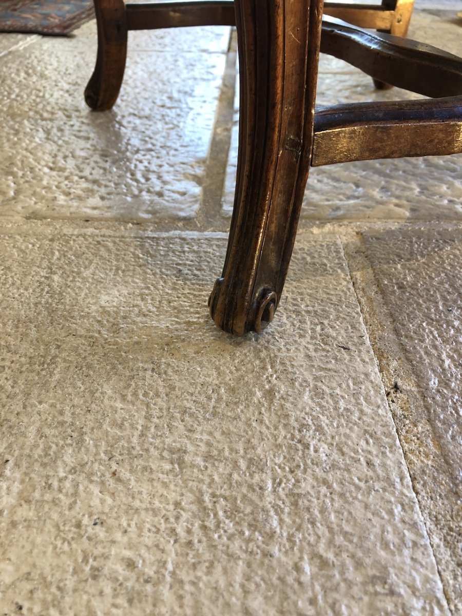 Nogaret Pierre (1718-1771) Pair Of Caned Walnut Chairs Stamped 18th Century-photo-3