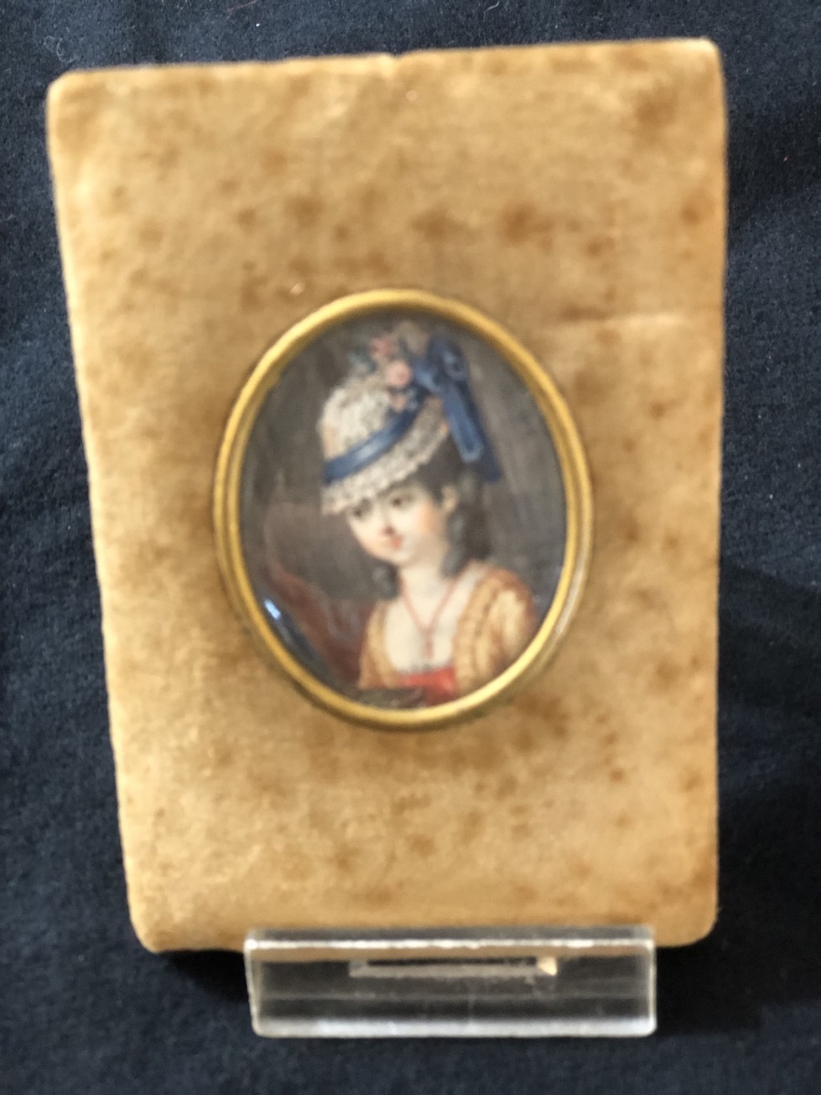 Miniature Sur Ivoire Portrait D’une Jeune Femme  époque Louis XVI -photo-2