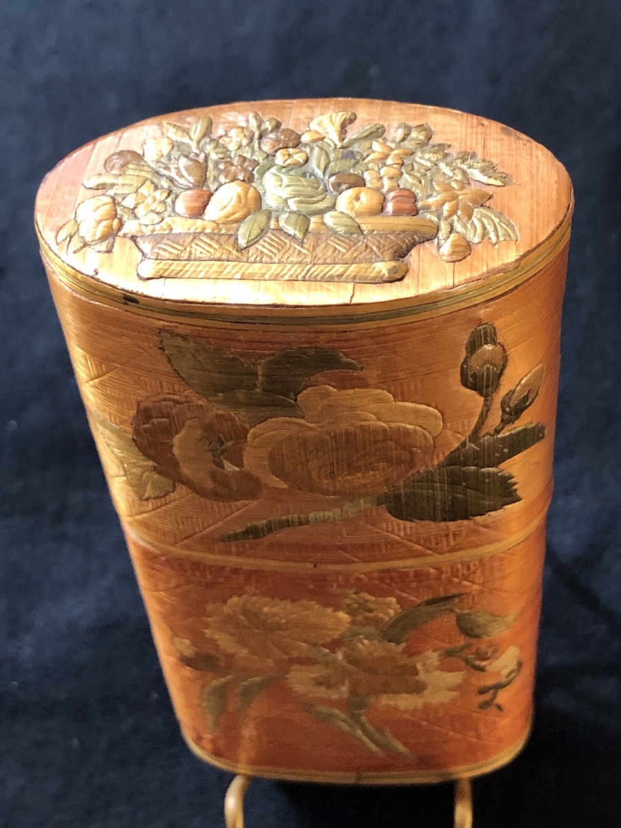 Small 18th Century Straw Marquetry Box -photo-2