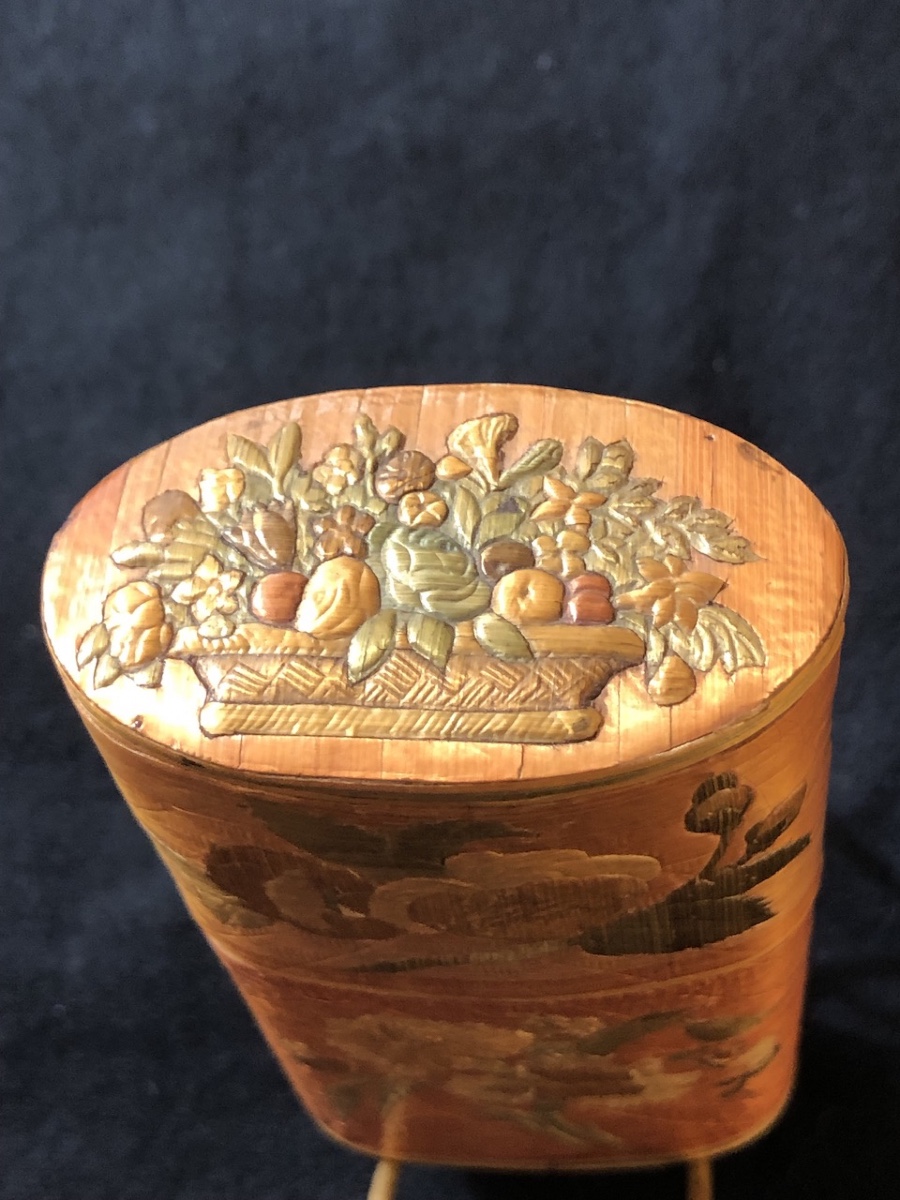 Small 18th Century Straw Marquetry Box -photo-3