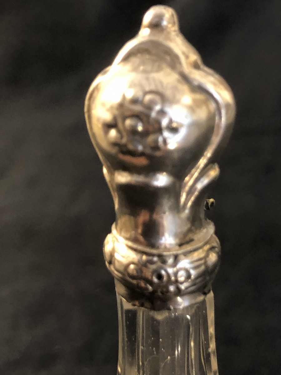 19th Century Solid Silver And Crystal Salt Bottle -photo-4