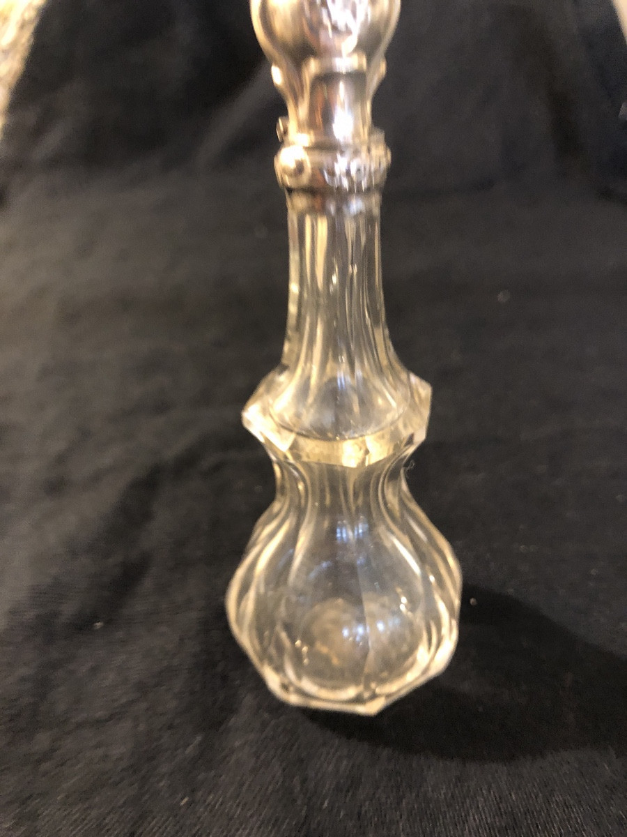 19th Century Solid Silver And Crystal Salt Bottle -photo-1