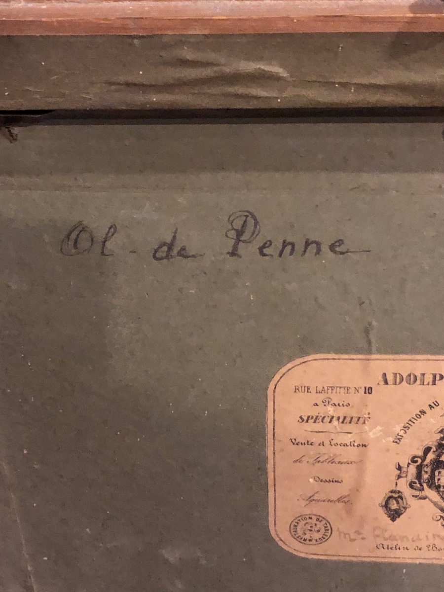 Charles Olivier de Penne ( 1831-1897 ) « Les Chiens et l’oiseau » Aquarelle -photo-4