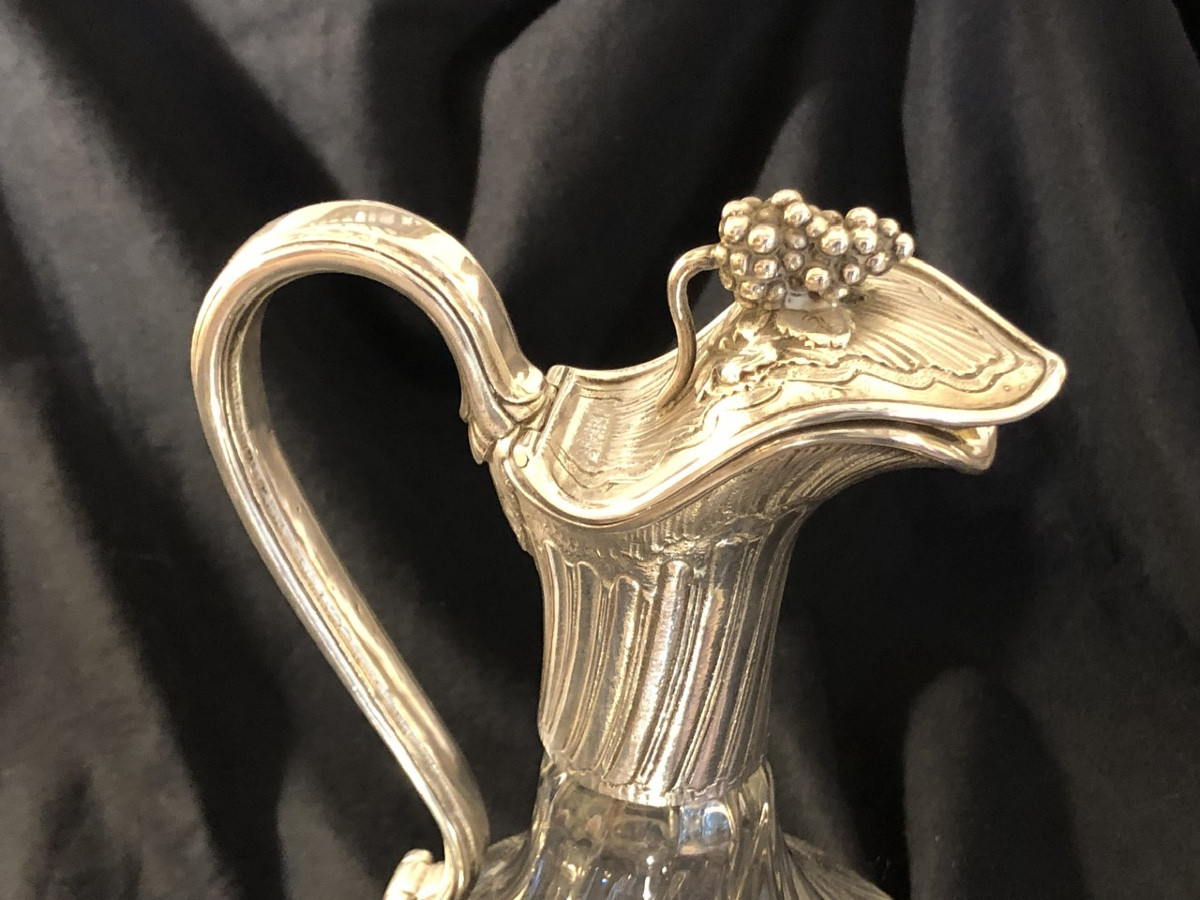 Christofle - Aiguière en cristal et métal argenté pour le Pavillon Christofle  XX eme -photo-2
