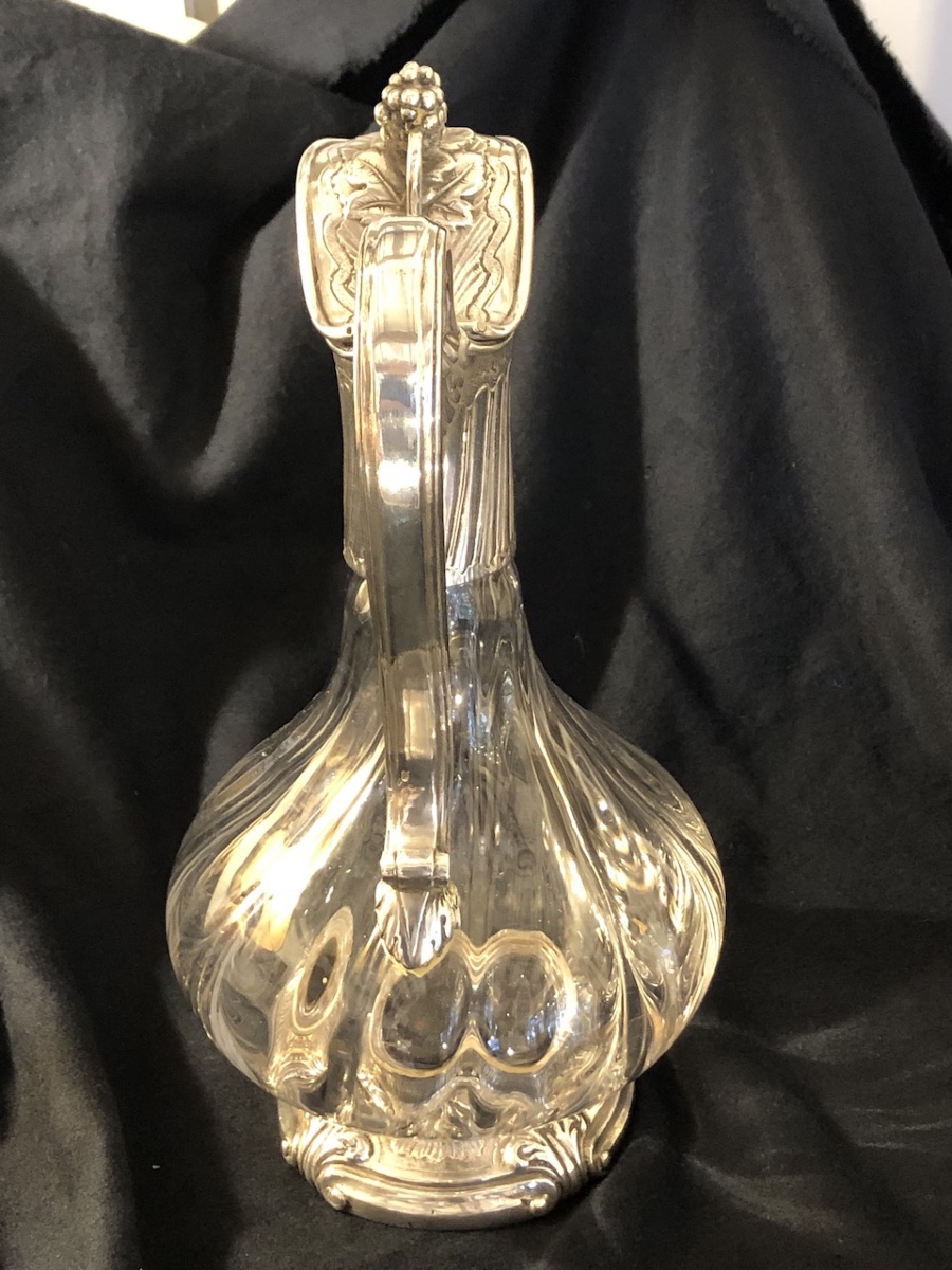 Christofle - Aiguière en cristal et métal argenté pour le Pavillon Christofle  XX eme -photo-4