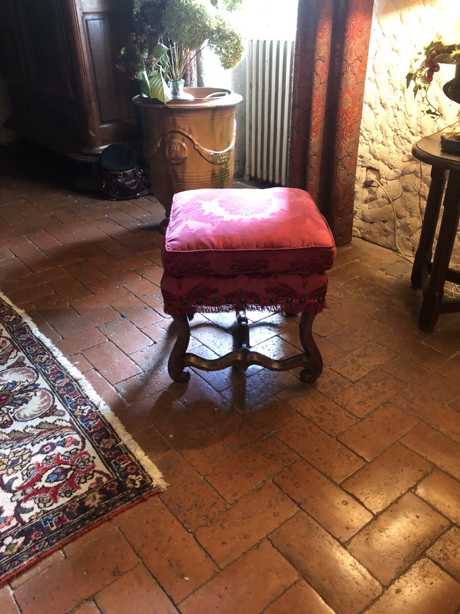 Louis XIV Period Rectangular Walnut Stool -photo-2