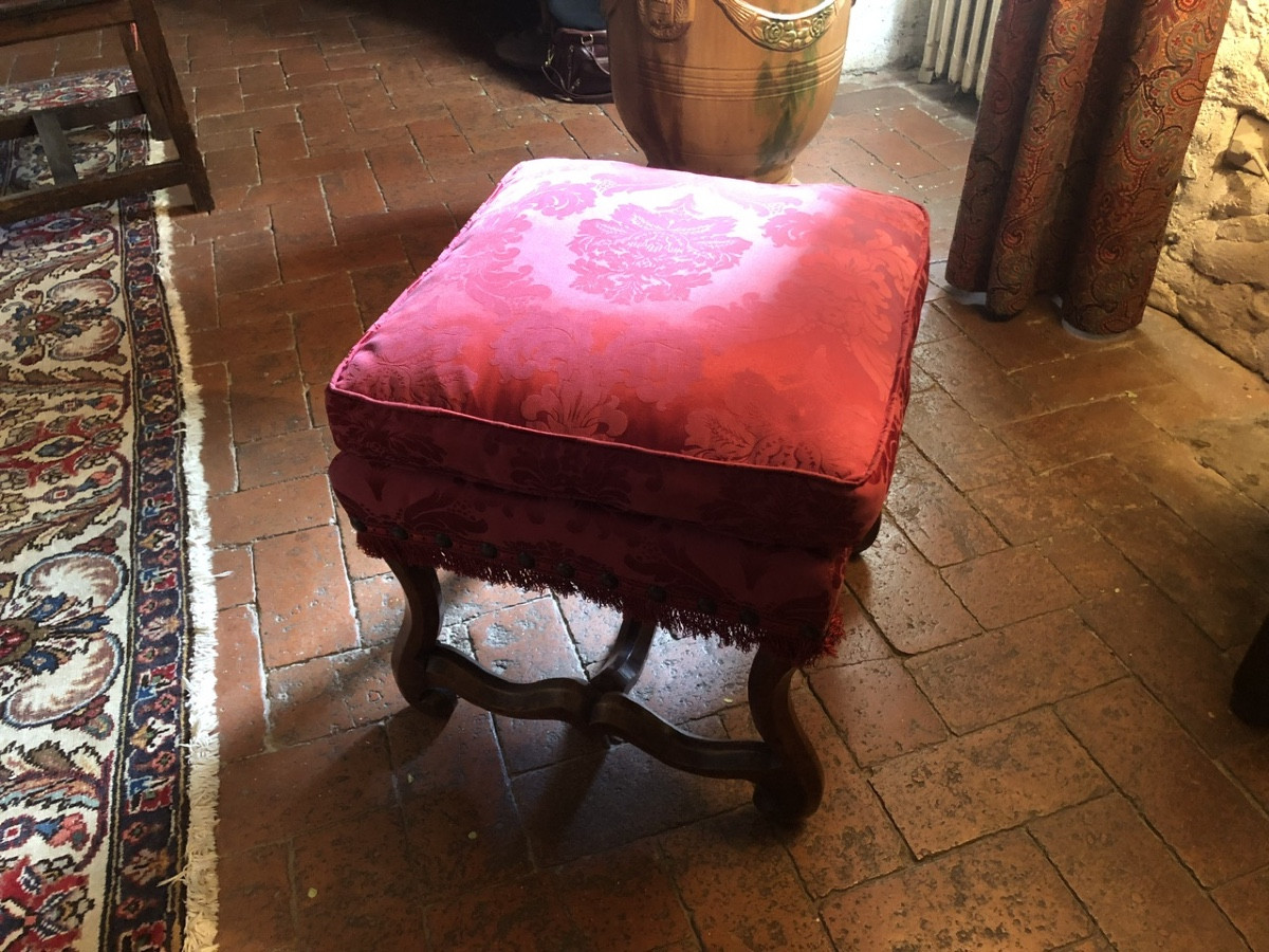 Louis XIV Period Rectangular Walnut Stool -photo-3