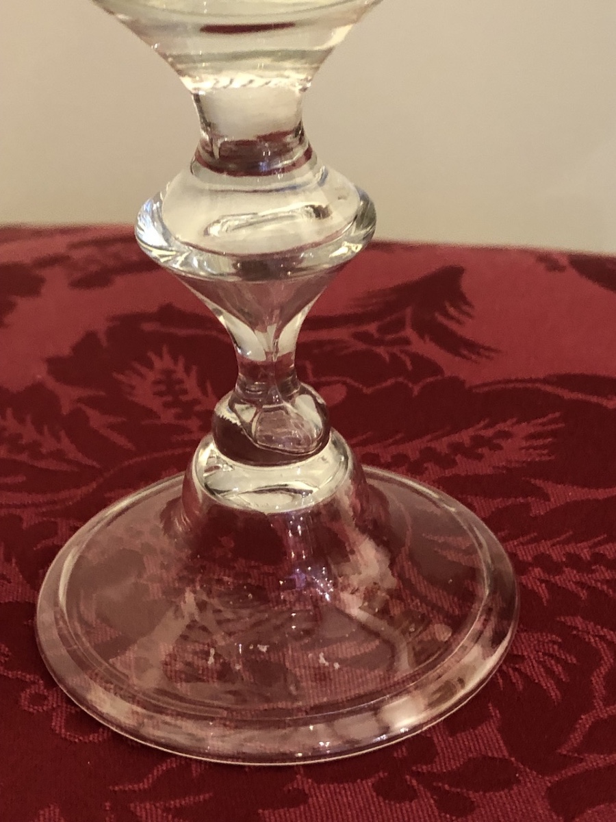 Blown Glass Wine Glass, 18th Century, Known As "le Bourguignon"-photo-2
