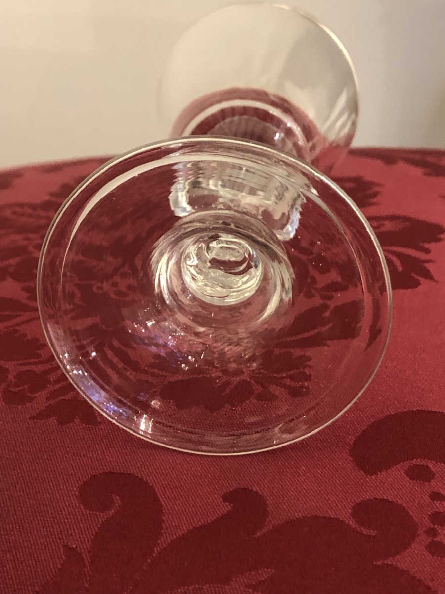 Blown Glass Wine Glass, 18th Century, Known As "le Bourguignon"-photo-4