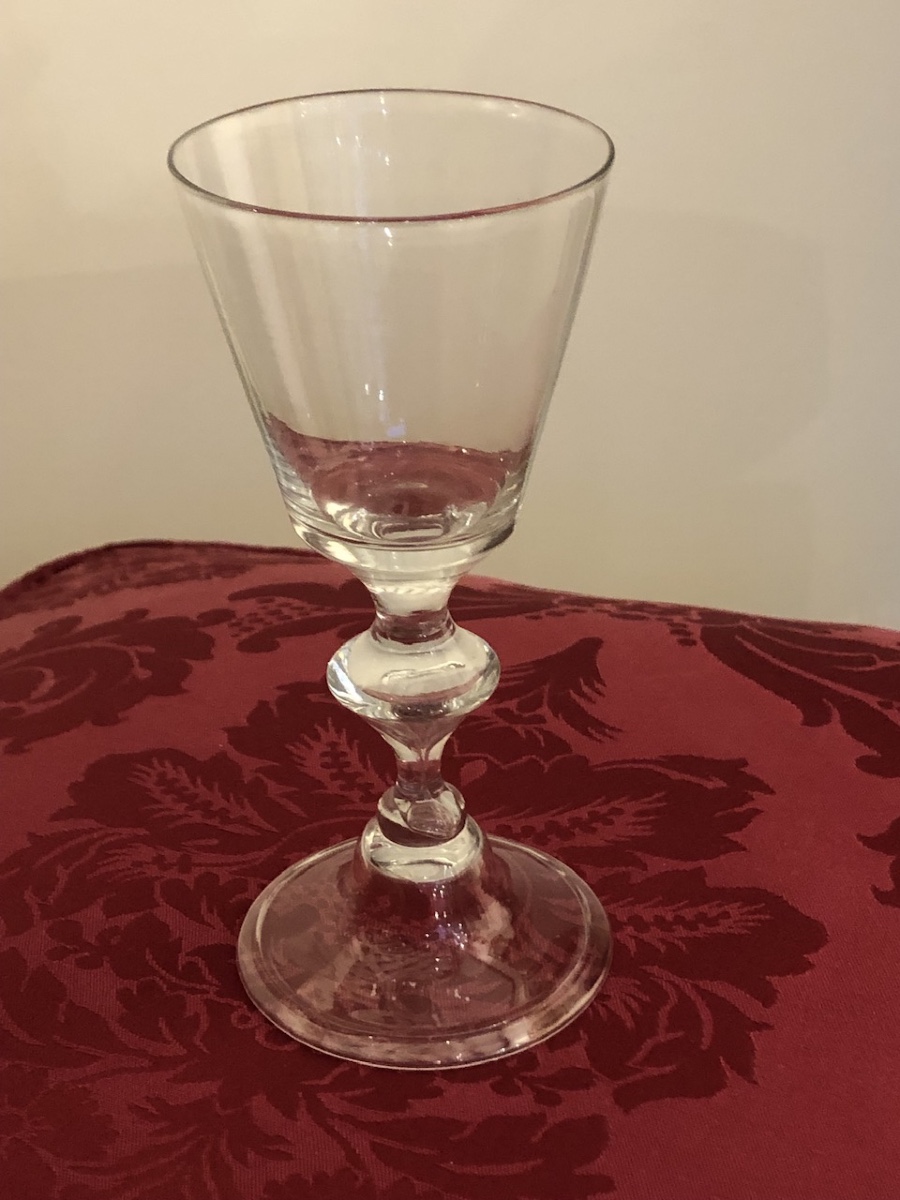 Blown Glass Wine Glass, 18th Century, Known As "le Bourguignon"