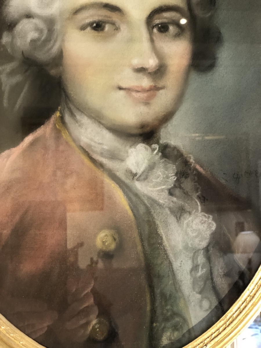 Pastel Portrait Of A Young Man Of Quality In The Style Of The 18th Century. -photo-1