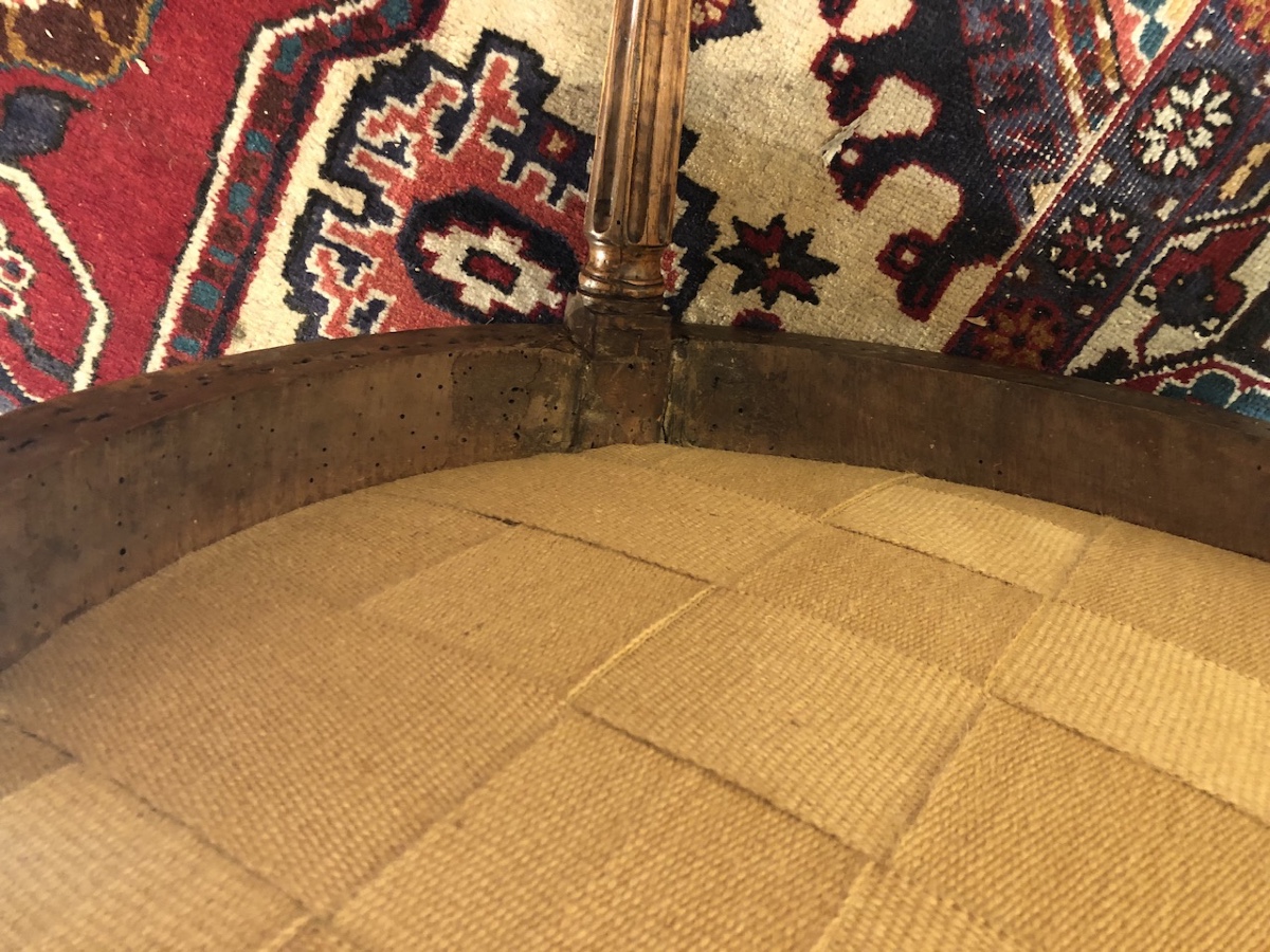 Pair Of Bergère Armchairs - Gendarme's Hat Style Backrest - Walnut - Louis XVI Period -photo-3