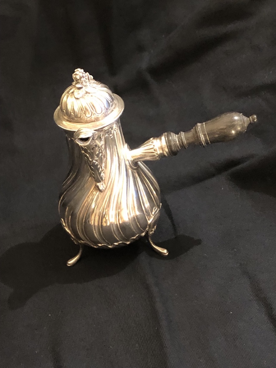 Small "selfish" Ewer In Solid Silver, Minerva Hallmark -photo-2