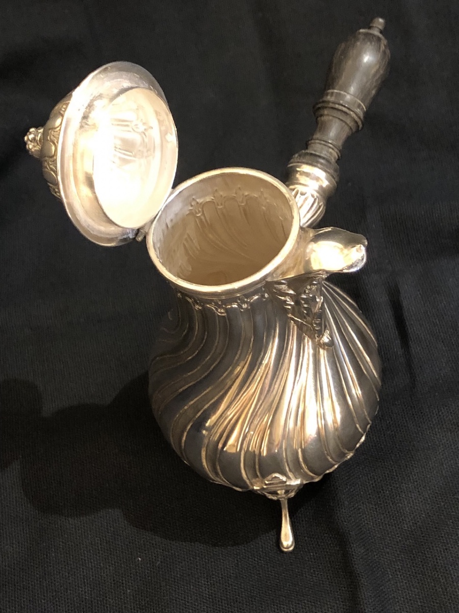 Small "selfish" Ewer In Solid Silver, Minerva Hallmark -photo-3