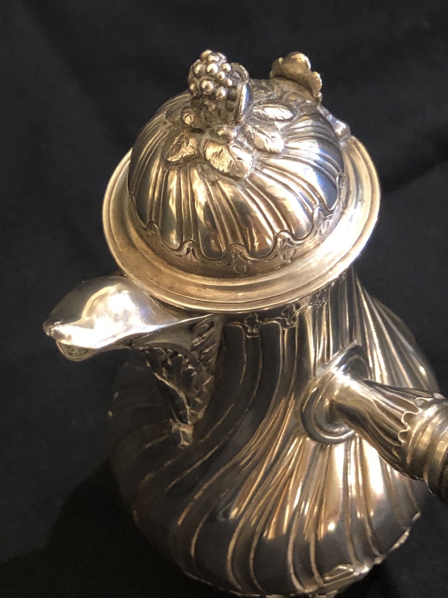 Small "selfish" Ewer In Solid Silver, Minerva Hallmark -photo-1