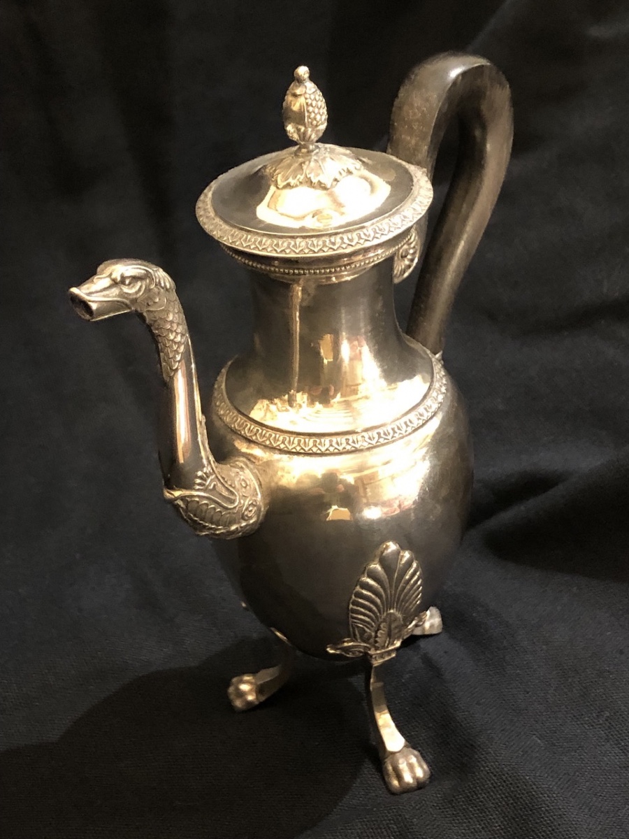 Petite cafetière « égoïste » en Argent massif début XIX  eme siècle -photo-2