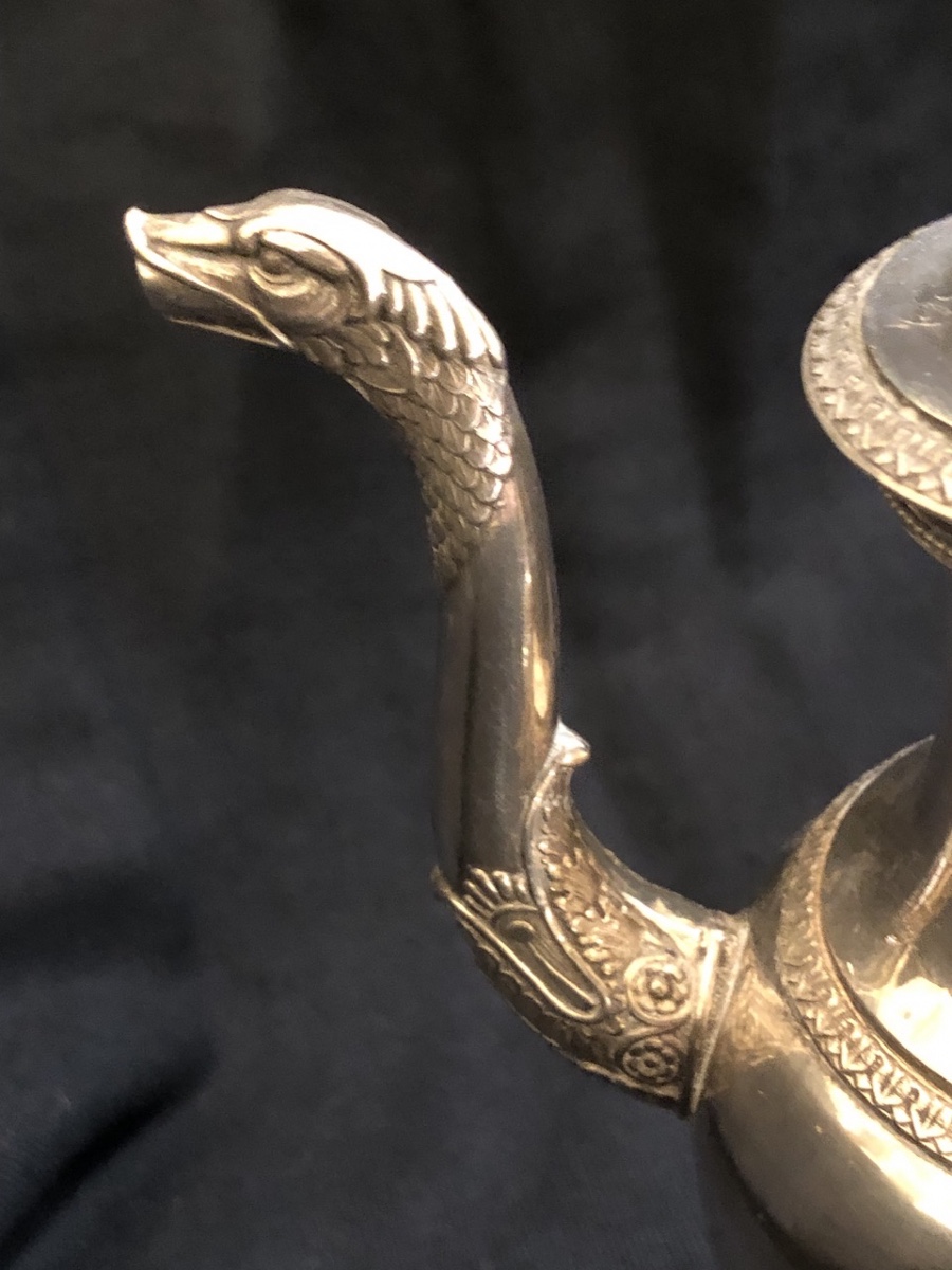 Petite cafetière « égoïste » en Argent massif début XIX  eme siècle -photo-1