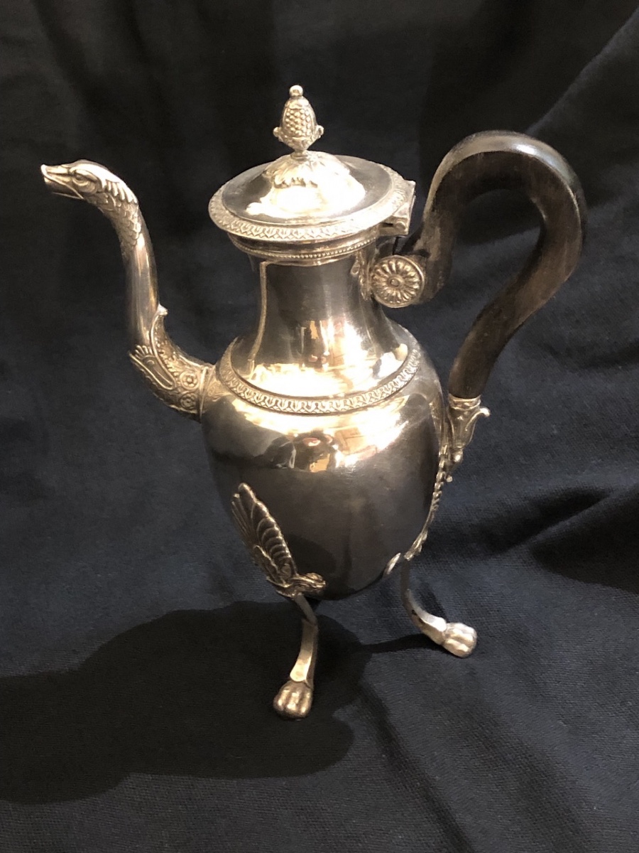 Petite cafetière « égoïste » en Argent massif début XIX  eme siècle 