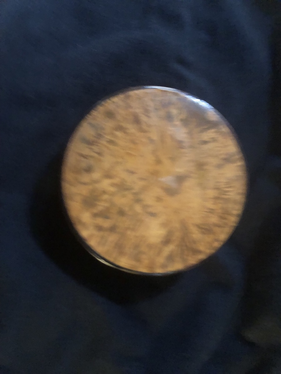 Boîte ronde en loupe et écaille - miniature  époque XIX eme -photo-4